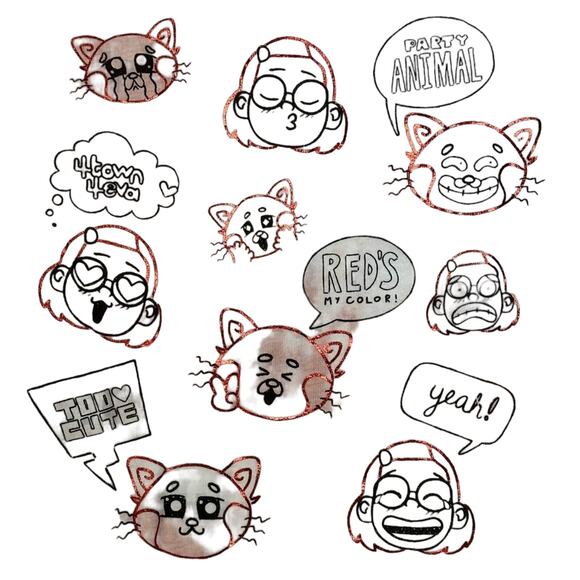 New Girl's Disney Pixar Turning Red Tie Dye Graphic Tee size XS (4/5) - Picture 2 of 4